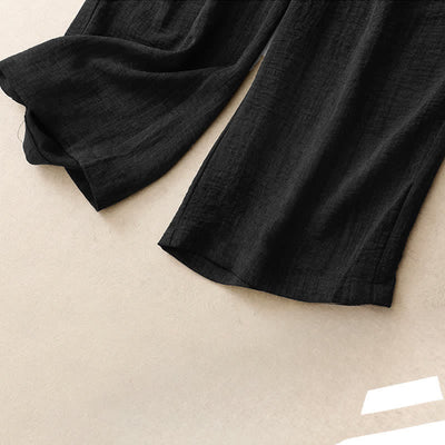 Buddha Stones Summer Casual Minimalist Drawstring Solid Ankle Pants Women's Straight Leg Pants With Pockets - image 11