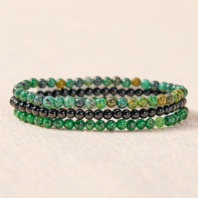 Buddha Stones 3pcs "Strengthen Your Spirit" Turquoise Bracelet Includes Gift Message Card - image 1