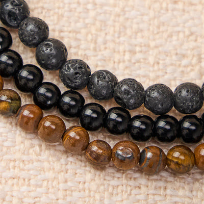 Buddha Stones 3pcs "Rebuild Your Inner Drive" Lava Rock Calm Bracelet Includes Gift Message Card - image 4