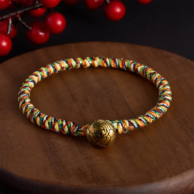 Buddha Stones Hand-woven Colorful String Lotus Balance Braided Bracelet - Rose - 7.5 in (19 cm) - image 17