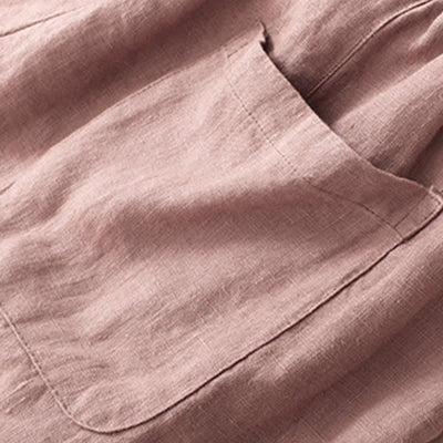 Buddha Stones Summer Casual Minimalist Button-Up Solid Ankle Pants Women's Wide Leg Pants With Pocket - image 8