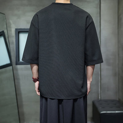Buddha Stones Summer Casual Minimalist Embroidery Horse Cotton Men's Short Sleeve T-Shirts - image 11