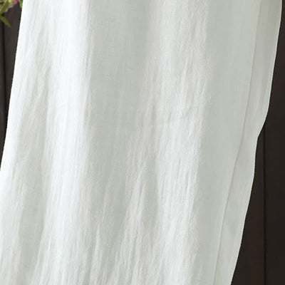 Buddha Stones Summer Casual Minimalist Drawstring Solid Cotton Linen Ankle Pants Women's Straight Leg Pants With Pocket - image 11