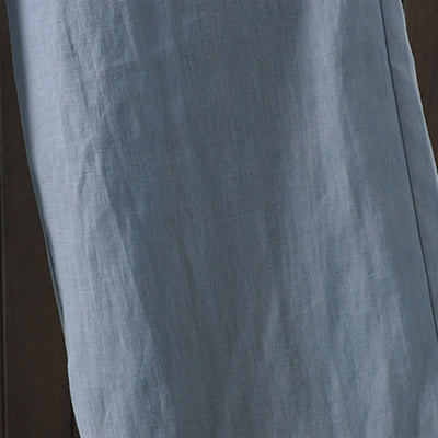 Buddha Stones Summer Casual Minimalist Drawstring Solid Cotton Linen Ankle Pants Women's Straight Leg Pants With Pocket - image 3