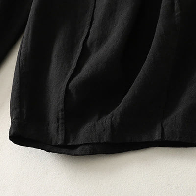 Buddha Stones Summer Casual Simple Drawstring Solid Cotton Linen Cropped Pants Women's Harem Pants With Pocket - image 10