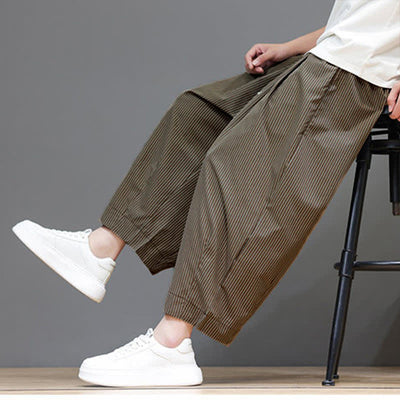 Buddha Stones Summer Casual Drawstring Striped Capri Pants Men's Harem Pants With Pocket - Peru - US/UK/AU46, EU56 (5XL) - image 20