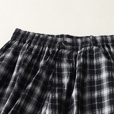 Buddha Stones Summer Casual Plaid Long Pants Women's Tapered Pants With Pockets - image 11