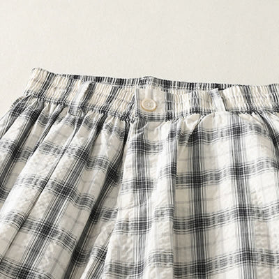 Buddha Stones Summer Casual Plaid Long Pants Women's Tapered Pants With Pockets - image 3