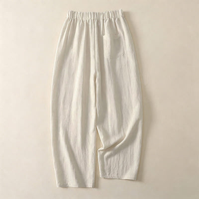 Buddha Stones Summer Casual Drawstring Solid Cropped Pants Women's Wide Leg Pants With Pocket - image 11