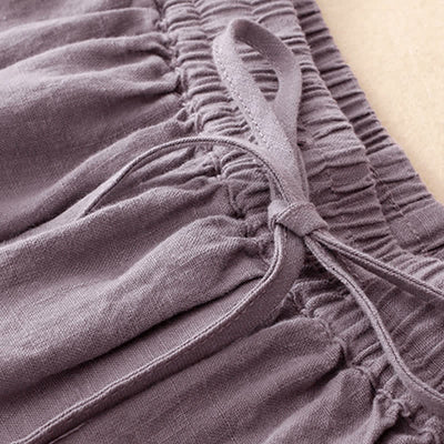 Buddha Stones Summer Casual Minimalist Drawstring Elastic Waist Solid Women's Skirts With Pockets - image 2