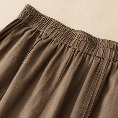 Buddha Stones Summer Casual Minimalist Solid Cropped Pants Vertical Seam Women's Harem Pants With Pockets - image 18