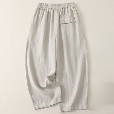 Buddha Stones Summer Casual Minimalist Drawstring Solid Cropped Pants Women's Wide Leg Pants With Pockets - image 13