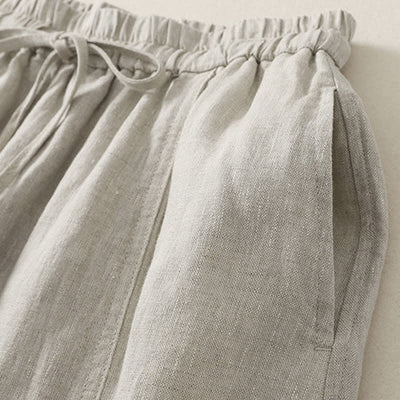 Buddha Stones Summer Casual Minimalist Drawstring Solid Cropped Pants Women's Wide Leg Pants With Pockets - image 16