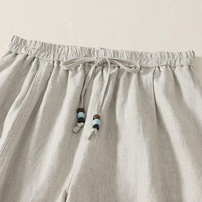 Buddha Stones Summer Casual Minimalist Drawstring Solid Cropped Pants Women's Wide Leg Pants With Pockets - image 14