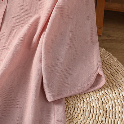 Buddha Stones Summer Boho Tang Style Embroidery Drawstring Solid Women's Short Sleeve Shirts - image 11