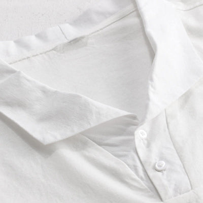 Buddha Stones Summer Casual Minimalist Button-Up Solid Lapel Men's Short Sleeve Shirts - image 8