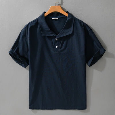 Buddha Stones Summer Casual Minimalist Button-Up Solid Lapel Men's Short Sleeve Shirts - MidnightBlue - US/UK/AU42，EU52 (3XL) - image 9