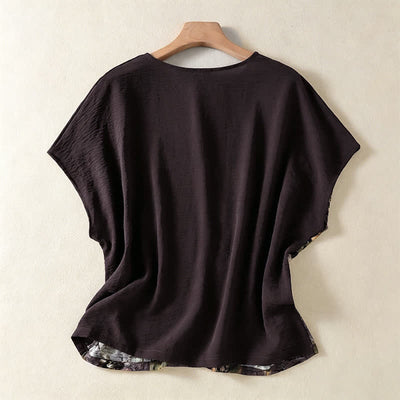 Buddha Stones Summer Casual Vintage Tang Style Pankou Floral Sunflowers Women's Short Sleeve Shirts - image 10
