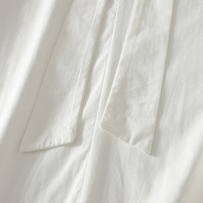 Buddha Stones Summer Casual Elegant Tie Neck Solid Ruffled Hem Women's Short Sleeve Dress - image 6