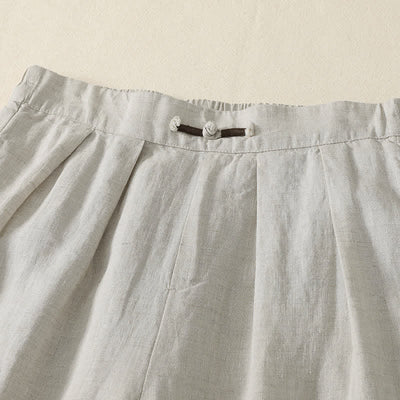 Buddha Stones Summer Casual Minimalist Solid Cropped Pants Pleated Women's Harem Pants With Pockets - image 2