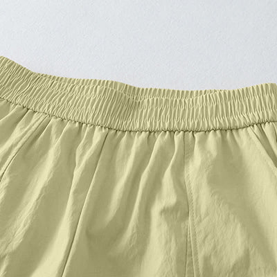 Buddha Stones Summer Casual Minimalist Solid Ruffled Hem Ankle Pants Women's Harem Pants With Pockets - image 3
