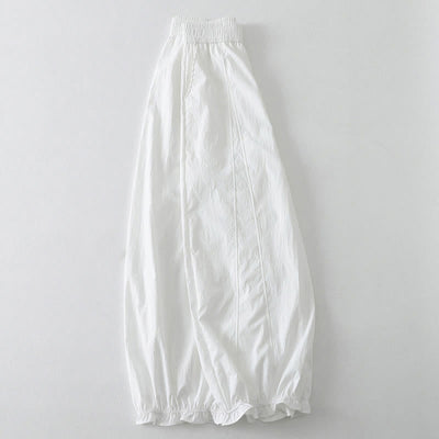 Buddha Stones Summer Casual Minimalist Solid Ruffled Hem Ankle Pants Women's Harem Pants With Pockets - image 14