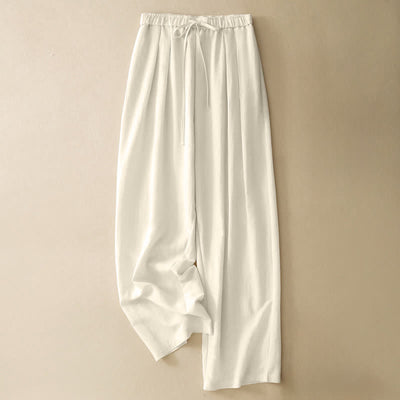 Buddha Stones Summer Casual Minimalist Drawstring Solid Long Pants Women's Tapered Pants With Pockets - Linen - US8-10, UK/AU12-14, EU40-42 (2XL) - image 10