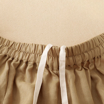 Buddha Stones Summer Casual Solid Elastic Waist Cropped Pants Women's Wide Leg Pants With Pockets - image 4
