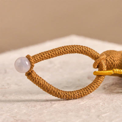 Buddha Stones Beech Wood Lucky Cat Handmade Tassel Keychains - image 9