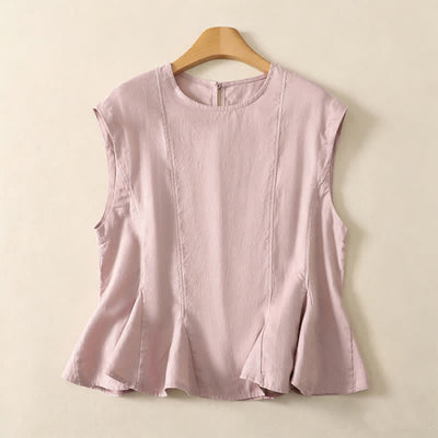 Buddha Stones Summer Casual Elegant Solid Tank Top Women's Sleeveless T-Shirts - LightPink - US8-10, UK/AU12-14, EU40-42 (2XL) - image 4