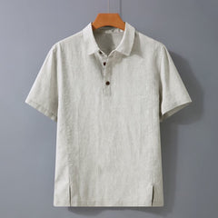 Buddha Stones Summer Casual Minimalist Button-Up Solid Men's Short Sleeve Shirts - Linen - US/UK/AU44, EU54 (4XL) - image 0