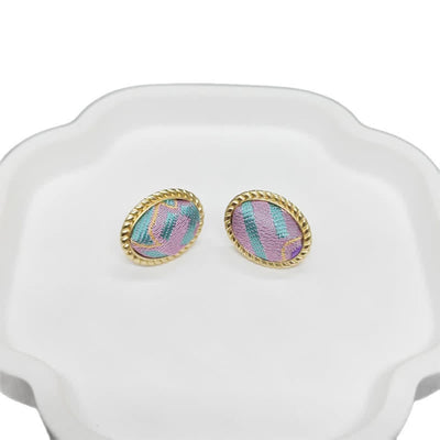Buddha Stones Song Brocade Handcrafted Oval Purity Chinese Vintage Earrings - image 8