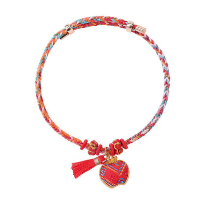 Buddha Stones Song Brocade Gourd Luck Tassel Braided Bracelet - image 3