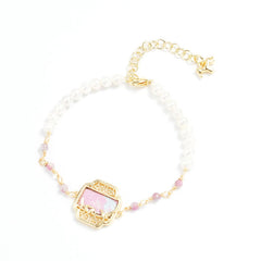Buddha Stones Pearl Purity Song Brocade Charm Neo Chinese Bracelet - Song Brocade (Same Color Tone – Pattern Varies) - image 0
