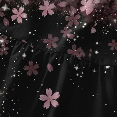 Buddha Stones Summer Casual Cherry Blossom Starlight Pattern Women's Summer Sleeveless Midi Dress With Pockets - image 1