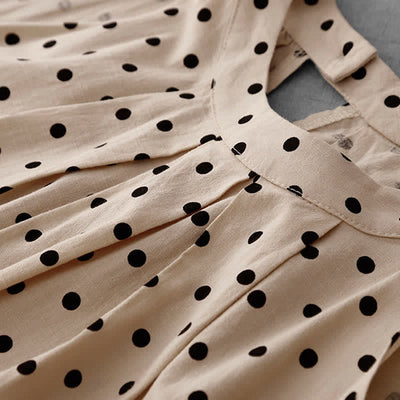 Buddha Stones Summer Vintage Polka Dot Women's Summer Sleeveless Dress - image 4