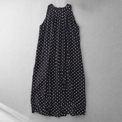 Buddha Stones Summer Vintage Polka Dot Women's Summer Sleeveless Dress - Black - US14，UK/AU18，EU46 (2XL) - image 10
