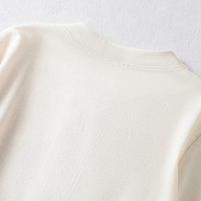 Buddha Stones Summer Tang Style Frog Button Embroidery Vines Solid Women's Short Sleeve Shirts - image 3