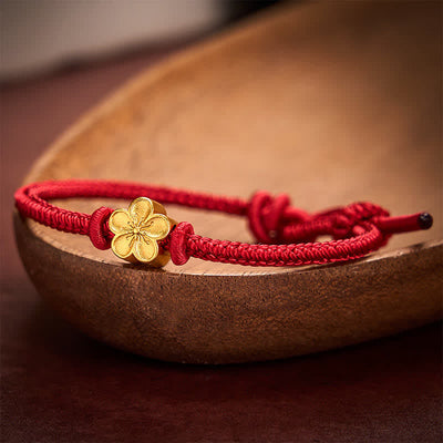 Buddha Stones Hand-Woven Red String Small Peach Blossom Luck Braided Cord Bracelet - image 2