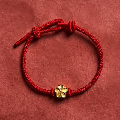 Buddha Stones Hand-Woven Red String Small Peach Blossom Luck Braided Cord Bracelet - image 8
