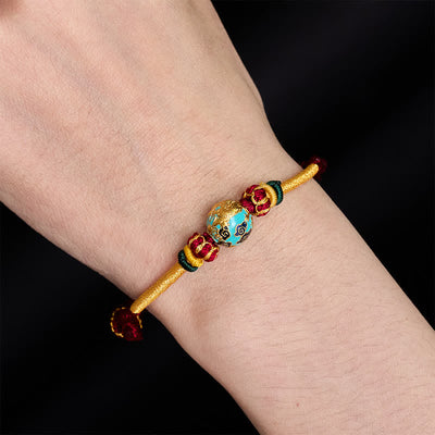 Buddha Stones Copper Dragon Bead Red String Strength Braided Bracelet - image 14
