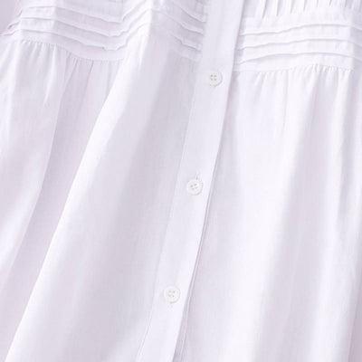 Buddha Stones Summer Casual Vintage Button-up Solid Pintuck Pleats Design Women's Short Sleeve Shirts - image 17