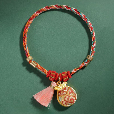 Buddha Stones Handwoven Five Color Apple Money Bag Gourd Chinese Lock Charm Protection Bracelet - image 22