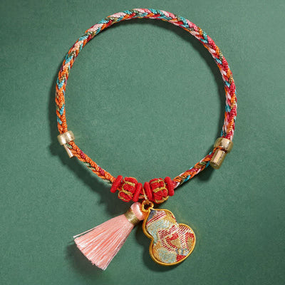 Buddha Stones Handwoven Five Color Apple Money Bag Gourd Chinese Lock Charm Protection Bracelet - image 39