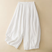 Foviel Summer Casual Minimalist Solid Cropped Pants Women's Harem Pants With Pocket