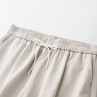Buddha Stones Summer Casual Minimalist Drawstring Solid Cotton Ankle Pants Women's Harem Pants With Pocket - image 11