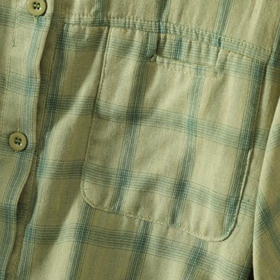 Buddha Stones Summer Casual Vintage Plaid Women's Short Sleeve Shirts With Patch Pocket - image 3
