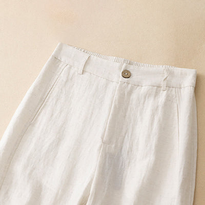 Buddha Stones Summer Casual Button-Up Solid Zipper Design Ankle Pants Women's Harem Pants With Pocket - image 17