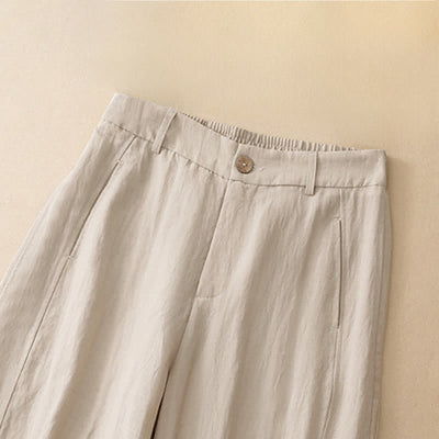 Buddha Stones Summer Casual Button-Up Solid Zipper Design Ankle Pants Women's Harem Pants With Pocket - image 11