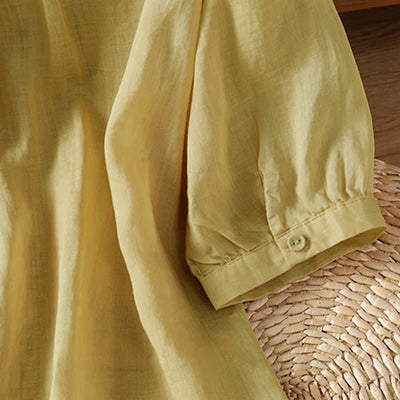Buddha Stones Summer Vintage Embroidery Floral Women's Short Sleeve Shirts - image 14
